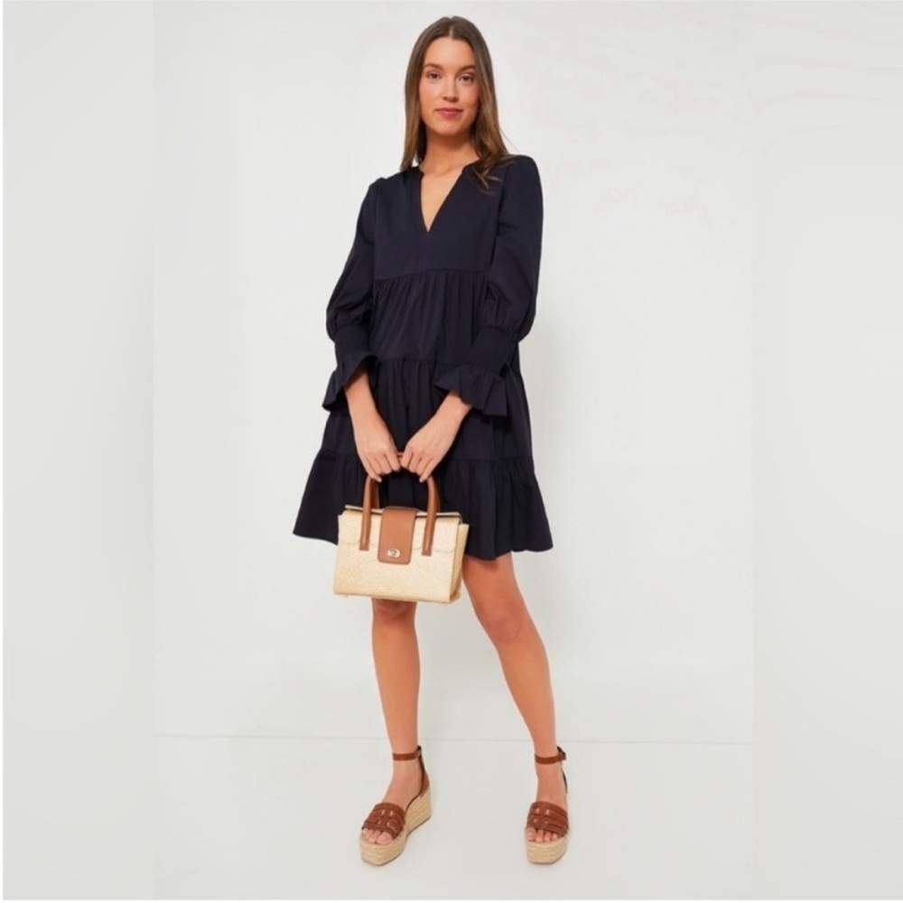 Tuckernuck Pomander Place Navy Cotton Poplin Kenzo Mini Dress Small NWOT - Picture 10 of 12